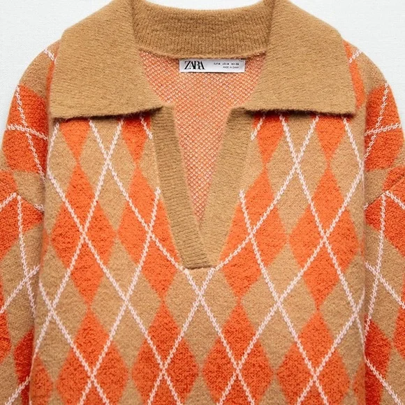 Zara Knit Argyle Sweater - Picture 15 of 16